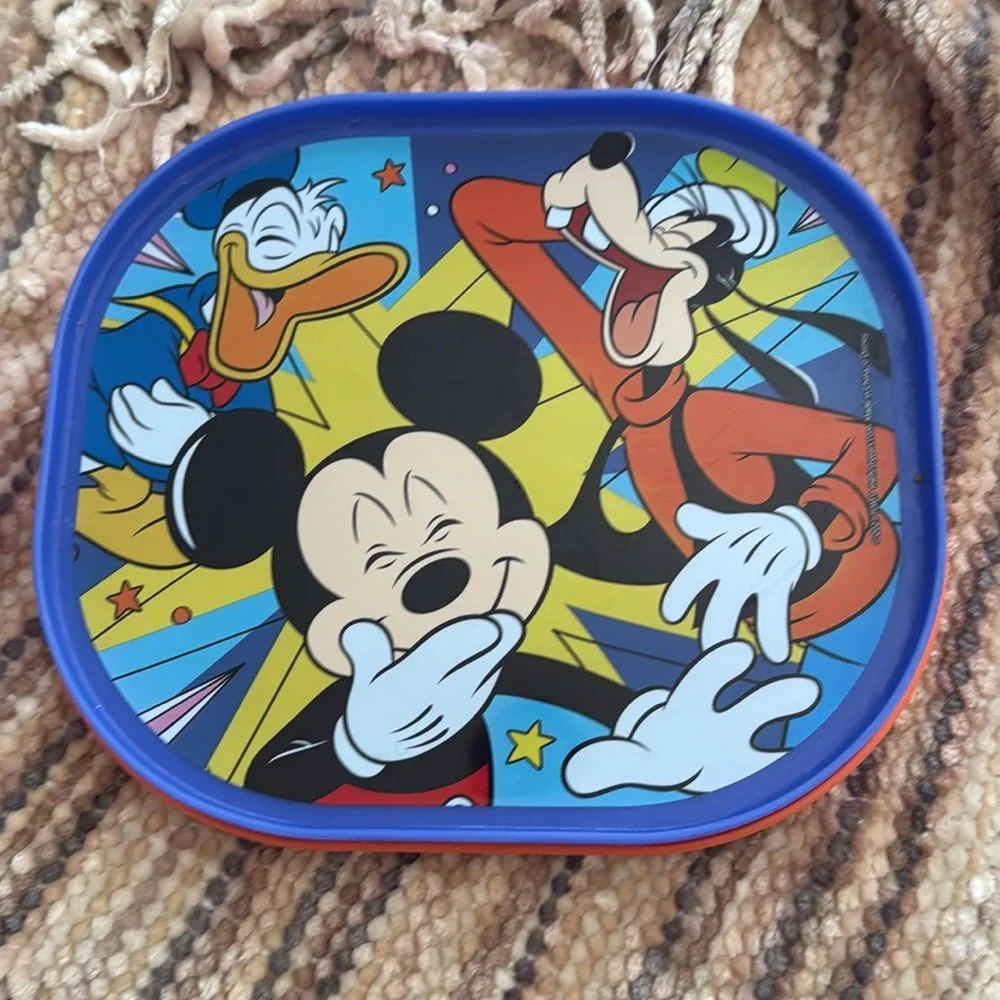 Disney Characters Double Sided Toddler Plate Mickey Goofy Pluto 8x7